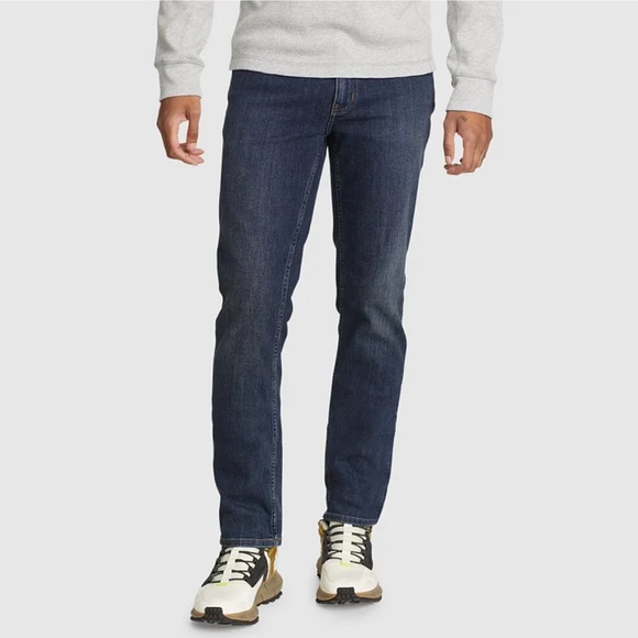 Eddie Bauer Men's Voyager Flex 2.0 Slim Fit Jeans, Medium Indogo, 35/30 - Picture 1 of 4